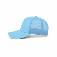 Rapper Flex High Crown Trucker Cap with Mesh Panels thumbnail 152 sky blue left