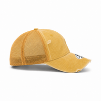 GTO Enzyme Washed Destroyed Trucker Cap with Mesh Back thumbnail 37 gold right