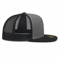 Urban Flex Twill Flat Peak Trucker Cap with Adjustable Snapback thumbnail 9 black/grey right