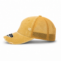 GTO Enzyme Washed Destroyed Trucker Cap with Mesh Back thumbnail 36 gold left