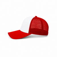 Rapper Flex High Crown Trucker Cap with Mesh Panels thumbnail 63 red hat white front left