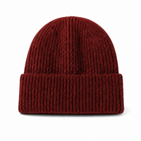 Premium Lambswool Flex Beanie with Cuff – Ultra Soft & Warm thumbnail 58 maroon front