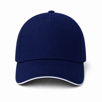 A Frame Sandwich Flex Cap with Premium Cotton and Adjustable Snapback thumbnail 38 navy white front