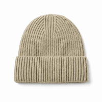 Premium Merino Wool Beanie with Cuff – Soft & Warm Knit Hat thumbnail 19 khakhi front