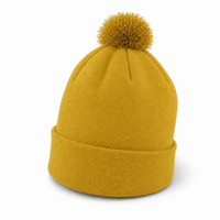 FLEX Acrylic POM POM BEANIE thumbnail 48 sunflower gold angle