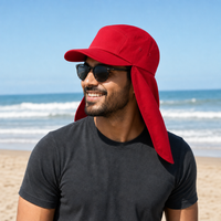 7504 Flex Cotton Legionnaire Caps with Adjustable Velcro Strap thumbnail 72 red moodboard