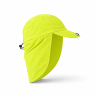 Flex 4057 Water Resistant Legionnaire Caps with Adjustable Strap thumbnail 79 fluoro lime right