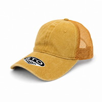 GTO Enzyme Washed Trucker Cap with Adjustable Mesh Back thumbnail 40 gold angle