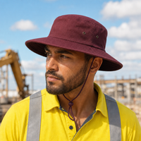 Brushed Heavy Cotton Wide Brim Hat with Adjustable Chin Strap thumbnail 32
