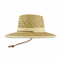 Premium Wide Brim Straw Hat with Adjustable Toggle in Natural thumbnail 3 natural left
