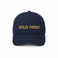 Rapper Flex High Crown Trucker Cap with Mesh Panels thumbnail 235 navy hat gold front front