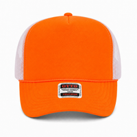 Ottocap 39165 High Crown Foam trucker with rope thumbnail 180 orange neon orange white front