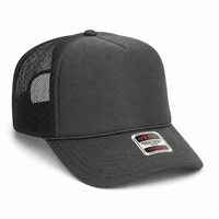 Ottocap 39165 High Crown Foam trucker with rope thumbnail 71 charcoal charcoal black angle