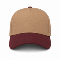 A Frame Flex Cap with Adjustable Snapback and Premium Cotton thumbnail 211 khakhi maroon front
