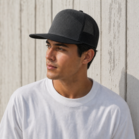R168 Trucker Hat with Breathable Mesh and Adjustable Fit thumbnail 48 heather black moodboard