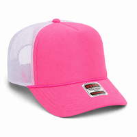 Ottocap 39165 High Crown Foam trucker with rope thumbnail 190 neon pink neon pink white angle
