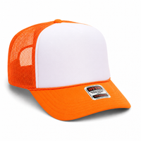 Ottocap 39165 High Crown Foam trucker with rope thumbnail 211 neon orange white neon orange angle