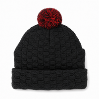 Pom Pom Beanie thumbnail 12 black/black/red back