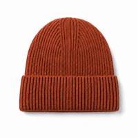 Premium Merino Wool Beanie with Cuff – Soft & Warm Knit Hat thumbnail 30 rust back