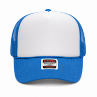 Ottocap 39165 High Crown Foam trucker with rope thumbnail 222 neon blue white neon blue front