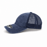 GTO Enzyme Washed Trucker Cap with Adjustable Mesh Back thumbnail 13 navy left
