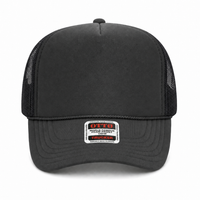 Ottocap 39165 High Crown Foam trucker with rope thumbnail 70 charcoal charcoal black front