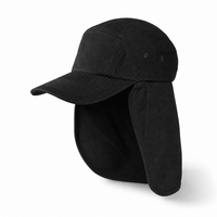 7504 Flex Cotton Legionnaire Caps with Adjustable Velcro Strap thumbnail 46 black angle