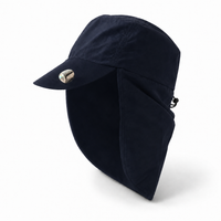 Flex 4057 Water Resistant Legionnaire Caps with Adjustable Strap thumbnail 24 navy angle