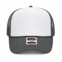 Ottocap 39165 High Crown Foam trucker with rope thumbnail 135 charcoal gray white charcoal gray front