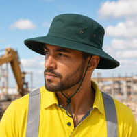Brushed Heavy Cotton Wide Brim Hat with Adjustable Chin Strap thumbnail 16