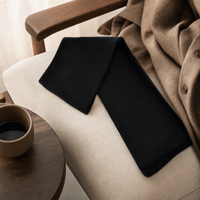 Premium Acrylic Knit Scarf in Black and Navy thumbnail 9 black moodboard
