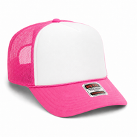 Ottocap 39165 High Crown Foam trucker with rope thumbnail 220 neon pink white neon pink angle