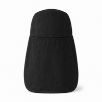7504 Flex Cotton Legionnaire Caps with Adjustable Velcro Strap thumbnail 45 black back
