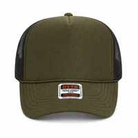 Ottocap 39165 High Crown Foam trucker with rope thumbnail 85 olive green olive green black front