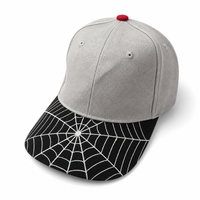 Spider Cap with Striking Spiderweb Brim Design in Grey thumbnail 6