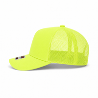 Ottocap 32285 A-Frame 5-Panel Mesh Back Trucker Hat thumbnail 91 neon yellow left