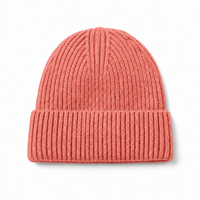 Premium Merino Wool Beanie with Cuff – Soft & Warm Knit Hat thumbnail 2 pink front