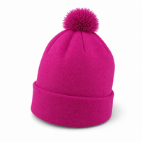 FLEX Acrylic POM POM BEANIE thumbnail 55 hot pink angle
