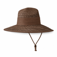 Natural Wide Brim Straw Hats with Adjustable Fit thumbnail 54 brown right