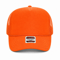 Ottocap 39165 High Crown Foam trucker with rope thumbnail 162 neon orange front