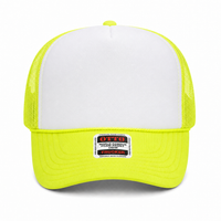 Ottocap 39165 High Crown Foam trucker with rope thumbnail 213 neon yellow white neon yellow front