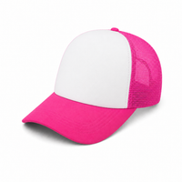 Rapper Flex High Crown Trucker Cap with Mesh Panels thumbnail 180 hot pink white front angle