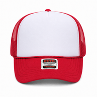 Ottocap 39165 High Crown Foam trucker with rope thumbnail 101 red white red front