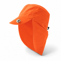 Flex 4057 Water Resistant Legionnaire Caps with Adjustable Strap thumbnail 66 flouro orange angle