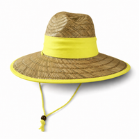 Natural Wide Brim Straw Hats with Adjustable Fit thumbnail 48 yellow angle