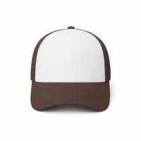 Rapper Flex High Crown Trucker Cap with Mesh Panels thumbnail 163 brown and white front