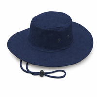 Premium Canvas Wide Brim Hat with Adjustable Chin Strap thumbnail 6 navy angle