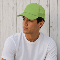 Rapper Flex High Crown Trucker Cap with Mesh Panels thumbnail 119 black hat lime front moodboard