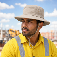 Brushed Heavy Cotton Wide Brim Hat with Adjustable Chin Strap thumbnail 39