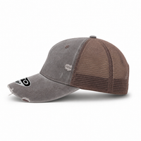 GTO Enzyme Washed Destroyed Trucker Cap with Mesh Back thumbnail 44 coffee left